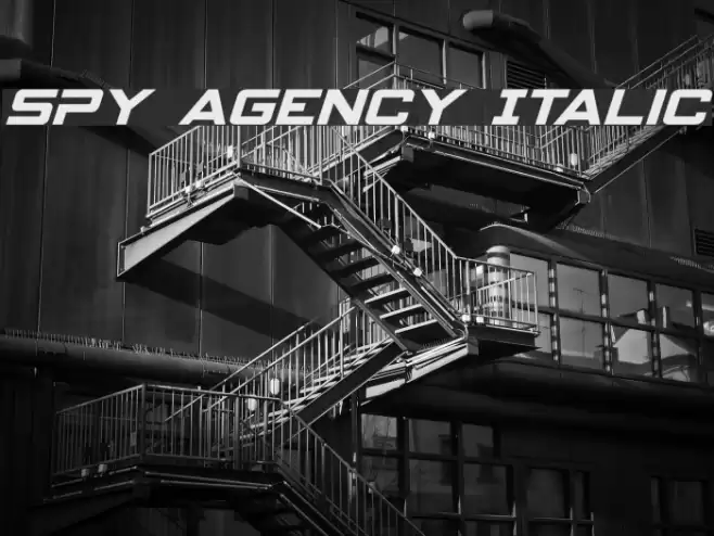 Spy Agency Italic Font examples