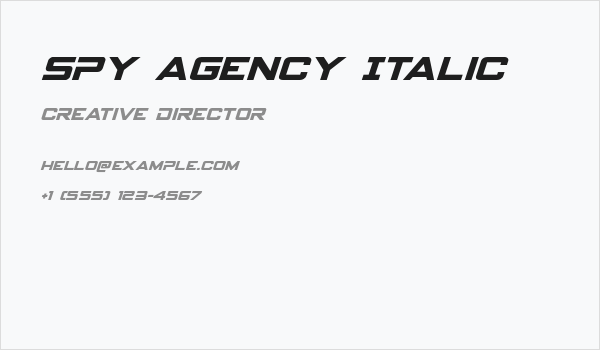 Spy Agency Italic Business Card