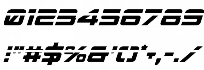 Spy Agency Laser Italic Font OTHER CHARS