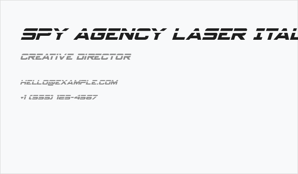 Spy Agency Laser Italic Business Card