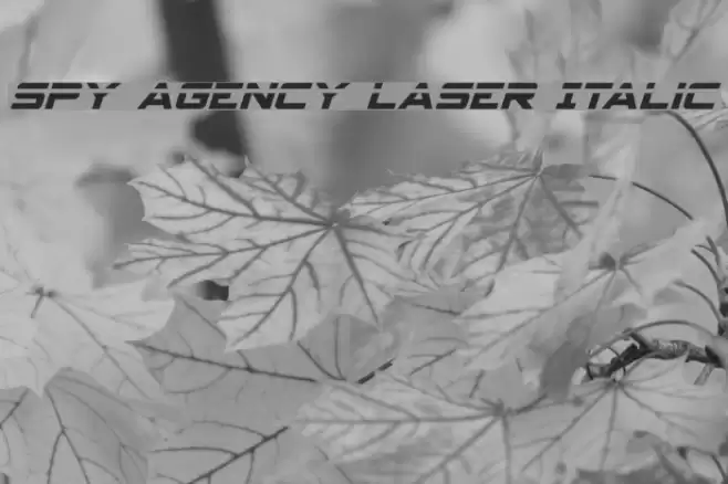 Spy Agency Laser Italic Font examples