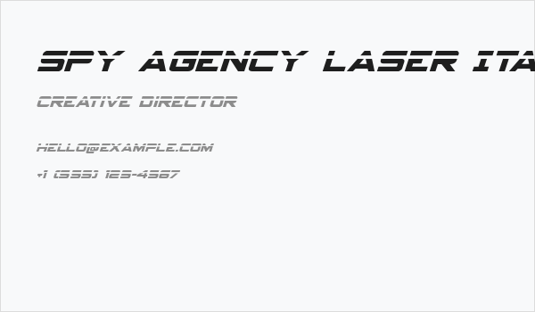 Spy Agency Laser Italic Business Card