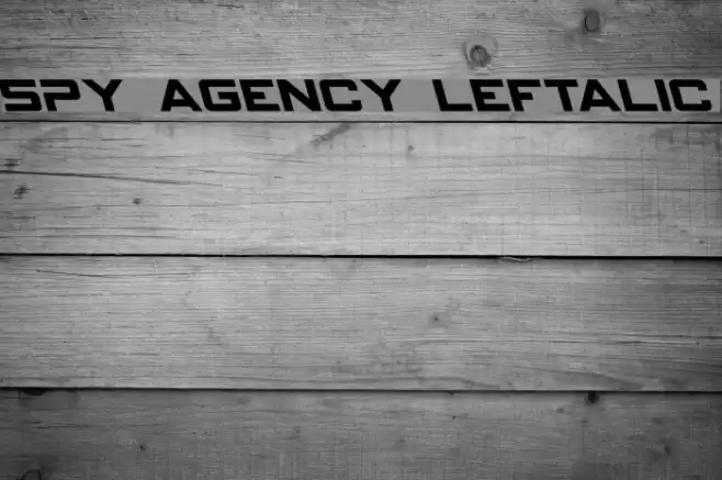 Spy Agency Leftalic Font examples