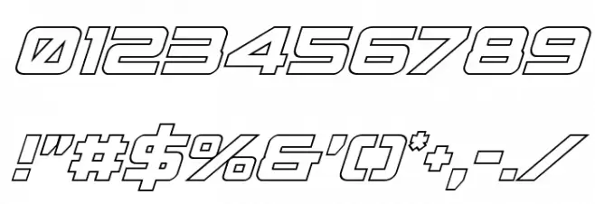 Spy Agency Outline Italic Font OTHER CHARS