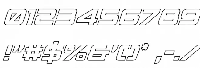 Spy Agency Outline Italic Font OTHER CHARS