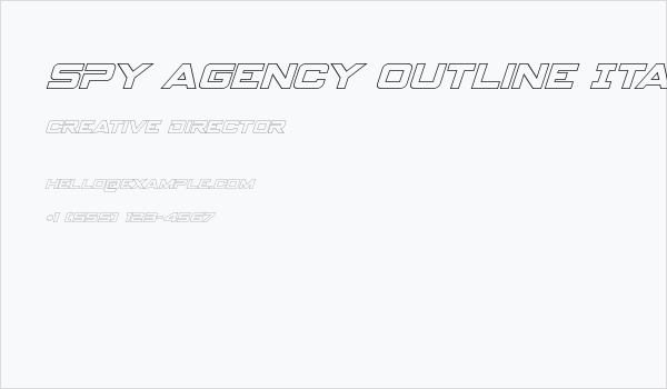 Spy Agency Outline Italic Business Card