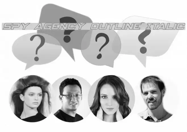 Spy Agency Outline Italic Font examples