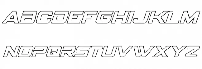 Spy Agency Outline Italic Font Litere mici