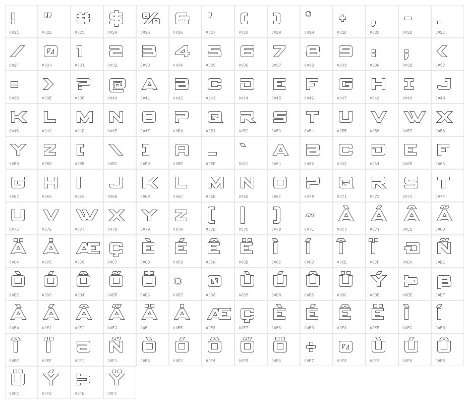 Spy Agency Outline Character Map