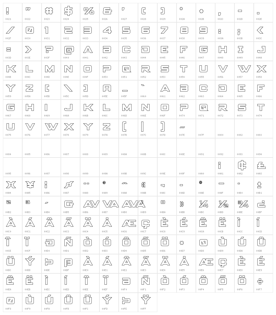 Spy Agency Outline Character Map