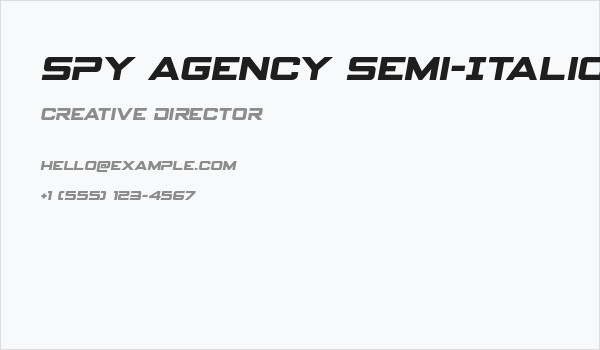 Spy Agency Semi-Italic Business Card