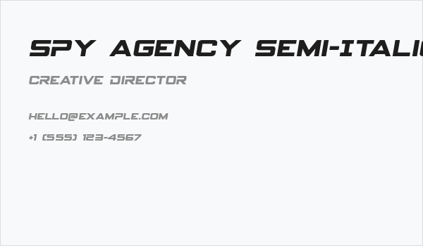 Spy Agency Semi-Italic Business Card
