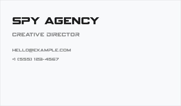 Spy Agency Business Card