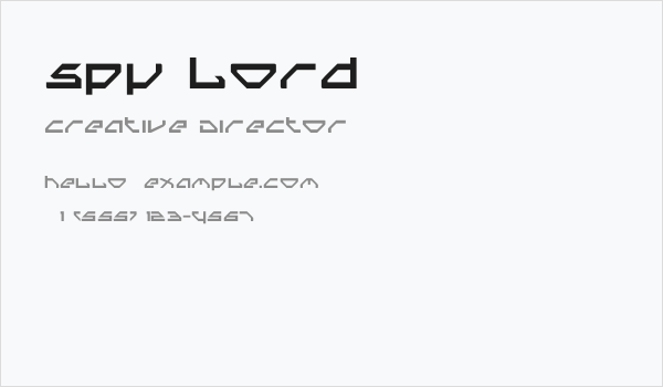 Spy Lord Business Card