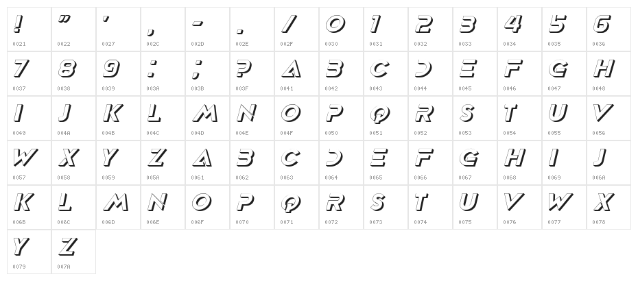 Spy Regular Character Map