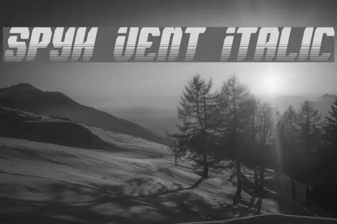 Spyh Vent Italic Font examples