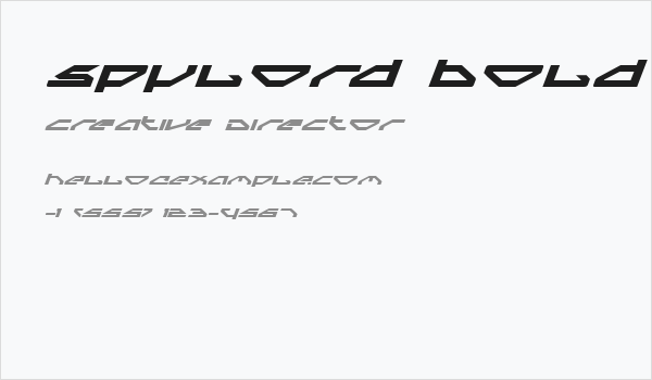 Spylord Bold Expanded Italic Business Card