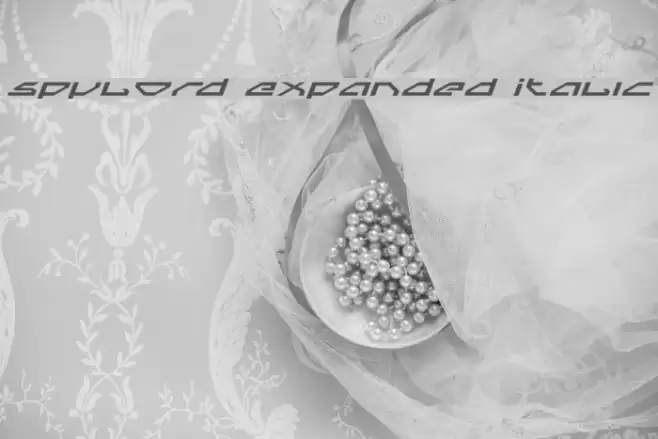 Spylord Expanded Italic Schriftart examples