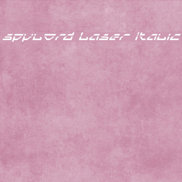 Spylord Laser Italic Font examples