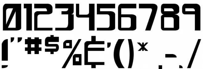 space case Font OTHER CHARS