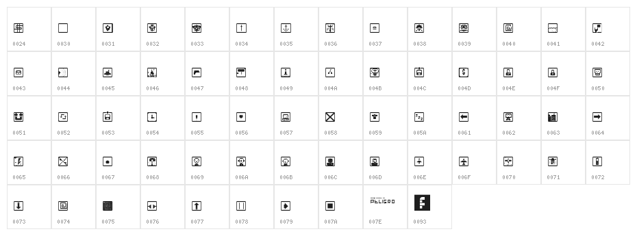 space game icons Regular Character Map