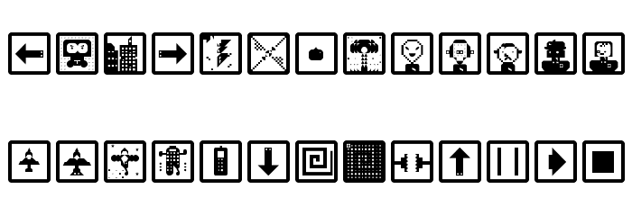 space game icons Regular Font LOWERCASE