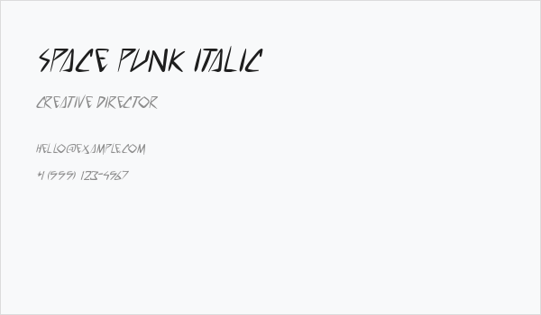 space punk Italic Business Card
