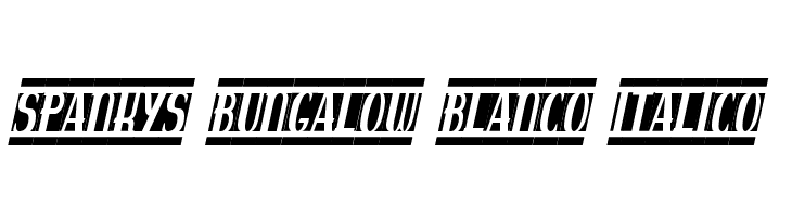 spankys bungalow blanco italico  font caratteri gratis