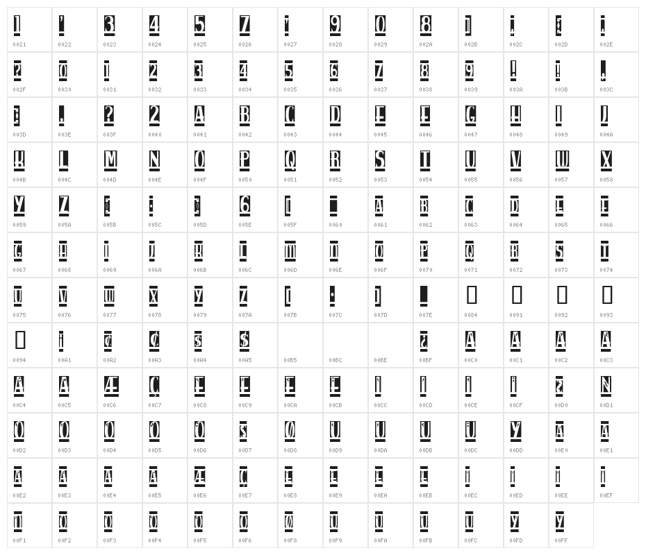 spankys bungalow blanco Character Map