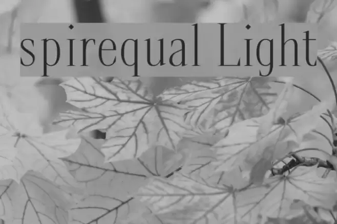 spirequal Light Font examples