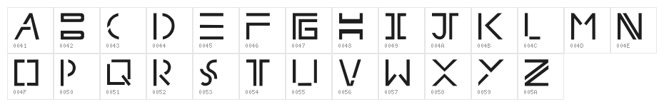 splitfont Character Map