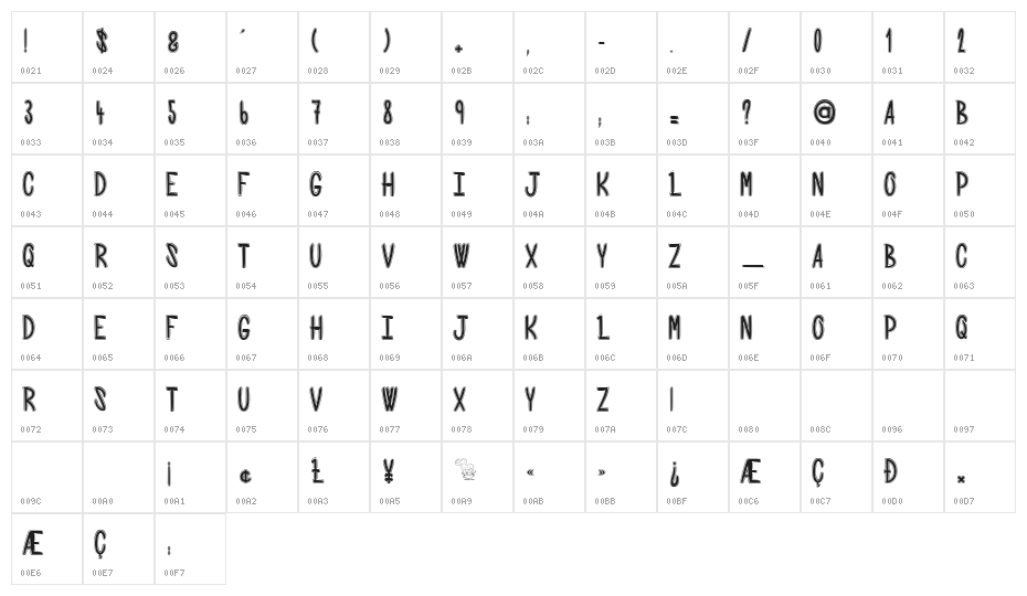spooky night Character Map