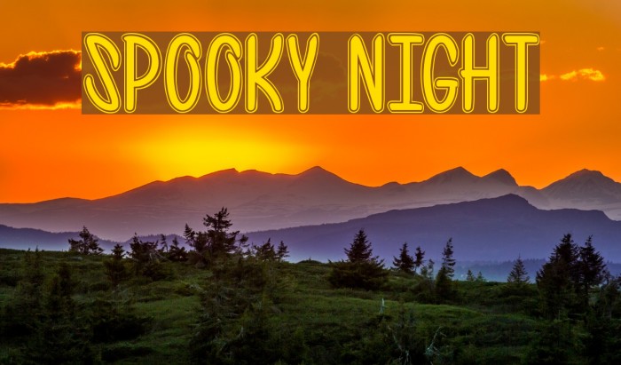 spooky night Font examples