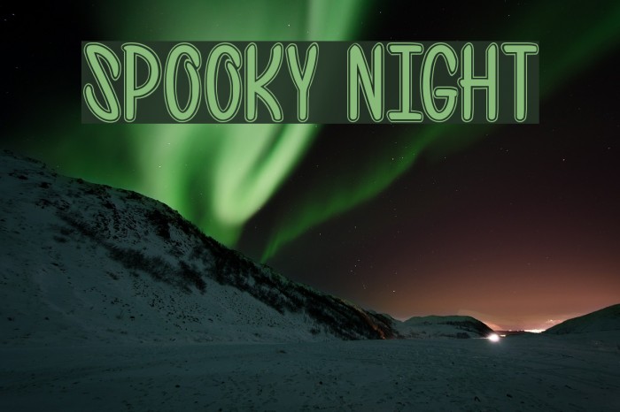 spooky night Font examples
