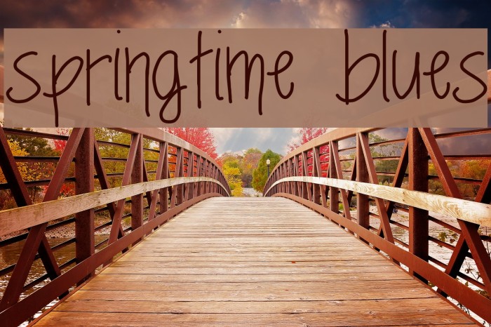 springtime blues Font examples