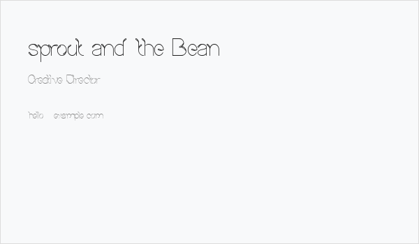 sprout and the Bean Business Card