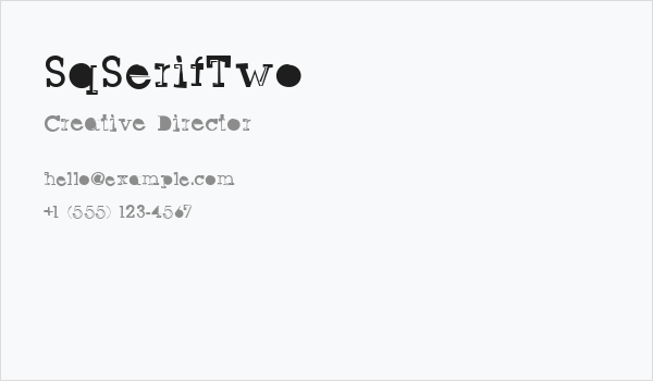 SqSerifTwo Business Card