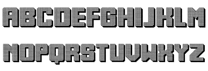 Squad 3D Regular Font LOWERCASE