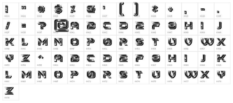 Squalor Regular Character Map