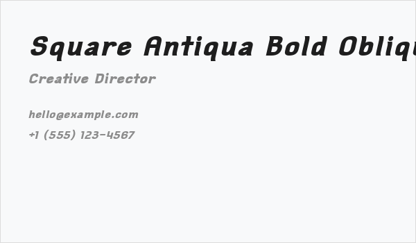 Square Antiqua Bold Oblique Business Card