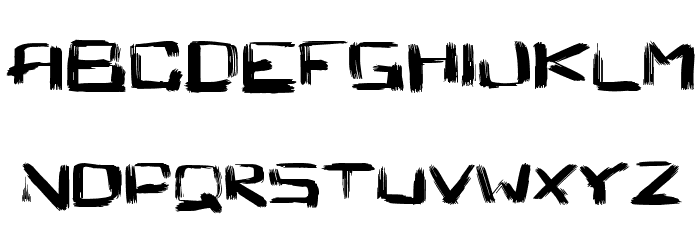 Square Brush Font LOWERCASE