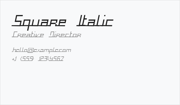 Square Italic Business Card