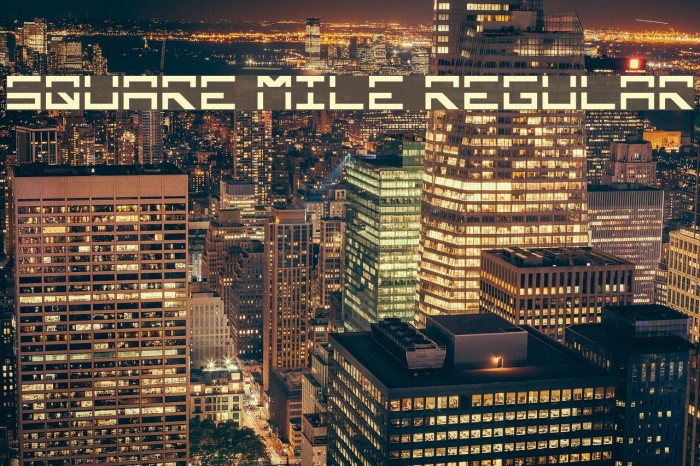 Square Mile Regular Font examples