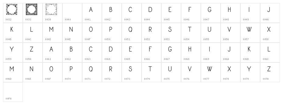 Square Monogram Frames Demo Character Map