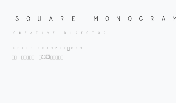 Square Monogram Frames Demo Business Card