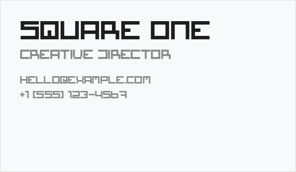 Square One Business Card