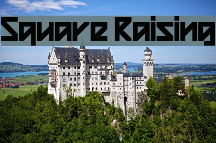 Square Raising Font examples