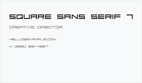 Square Sans Serif 7 Business Card