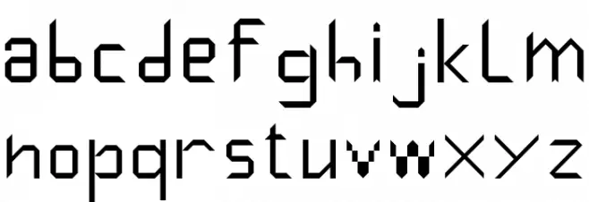 Square Sharp Regular Schriftart Kleinbuchstaben