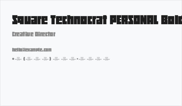 Square Technocrat PERSONAL Bold Business Card